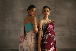 Aafrinish presents Aghaaz a collection of heirloom kashidakari saris, meticulously hand embroidered jackets and shawls.