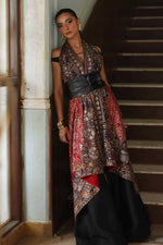 Load image into Gallery viewer, Black &amp; Red Kashidakari Dupatta
