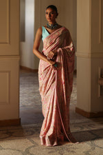 Load image into Gallery viewer, Rose Pink Kashida Kari Saree
