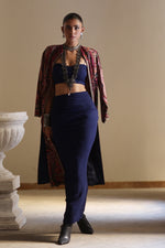 Load image into Gallery viewer, Midnight Blue &amp; Pink Kashida Kari Jacket

