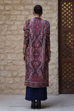 Load image into Gallery viewer, Midnight Blue &amp; Pink Kashida Kari Jacket
