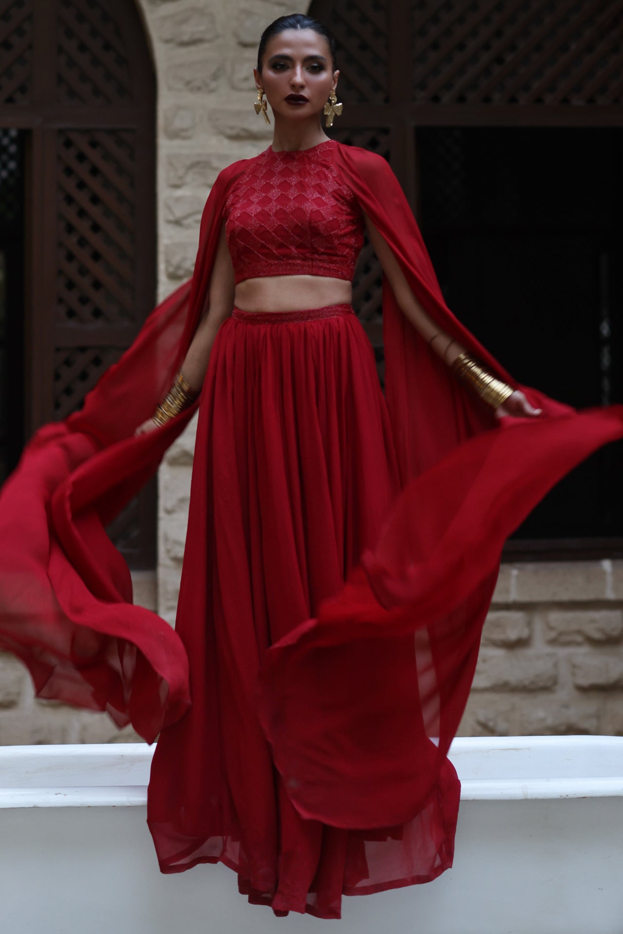 Deep Red Lehenga & Choli