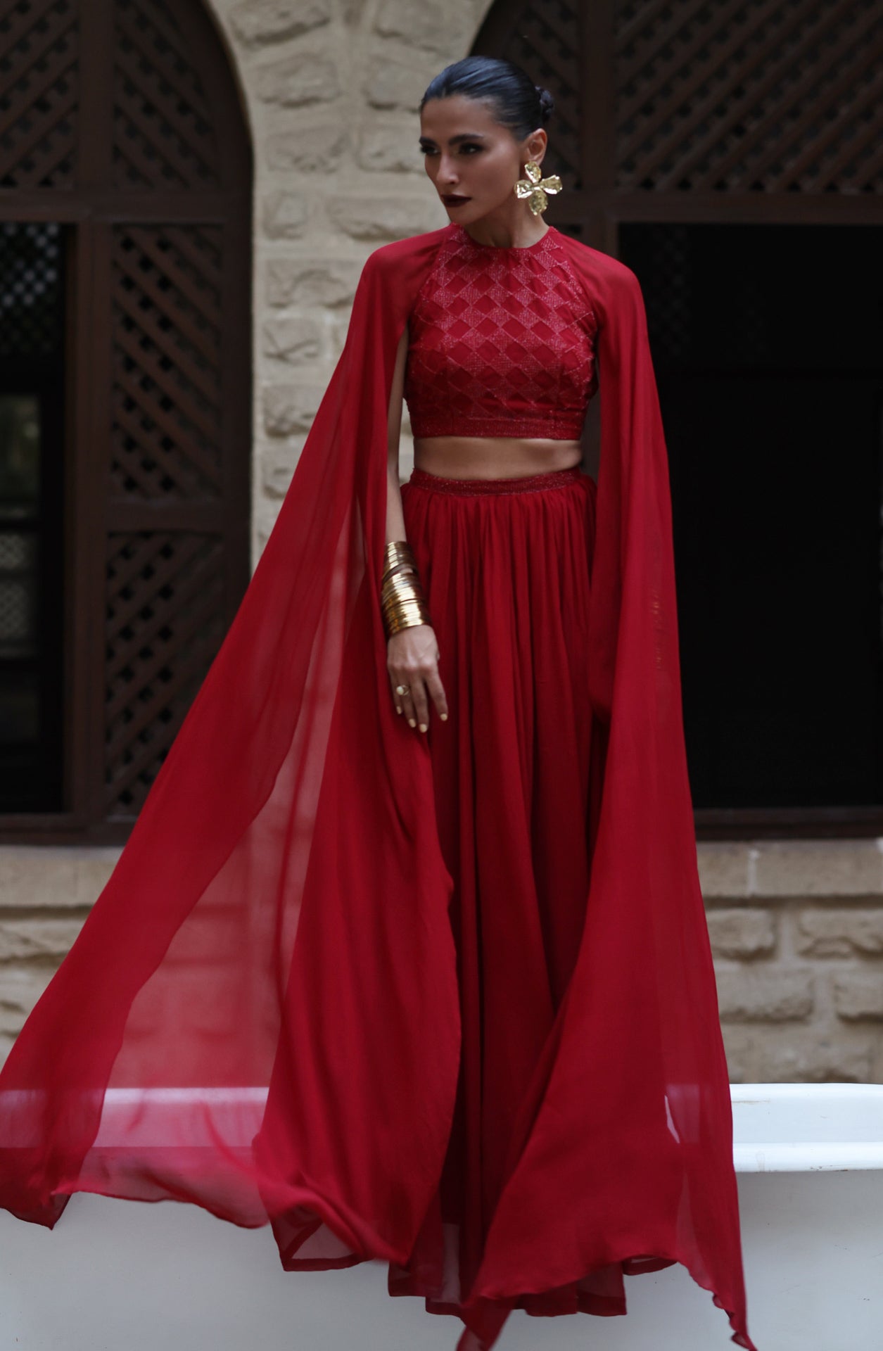Deep Red Lehenga & Choli