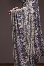 Load image into Gallery viewer, Sage Green Kashida Kari Saree
