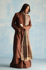 Load image into Gallery viewer, Beige &amp; Coffee Kantha Dupatta
