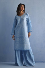Load image into Gallery viewer, Blue Chikankari Kurta
