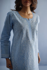 Load image into Gallery viewer, Blue Chikankari Kurta
