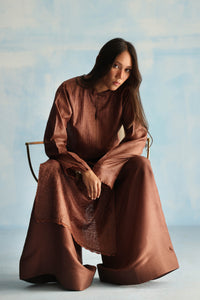 Coffee Tusser Silk Kurta