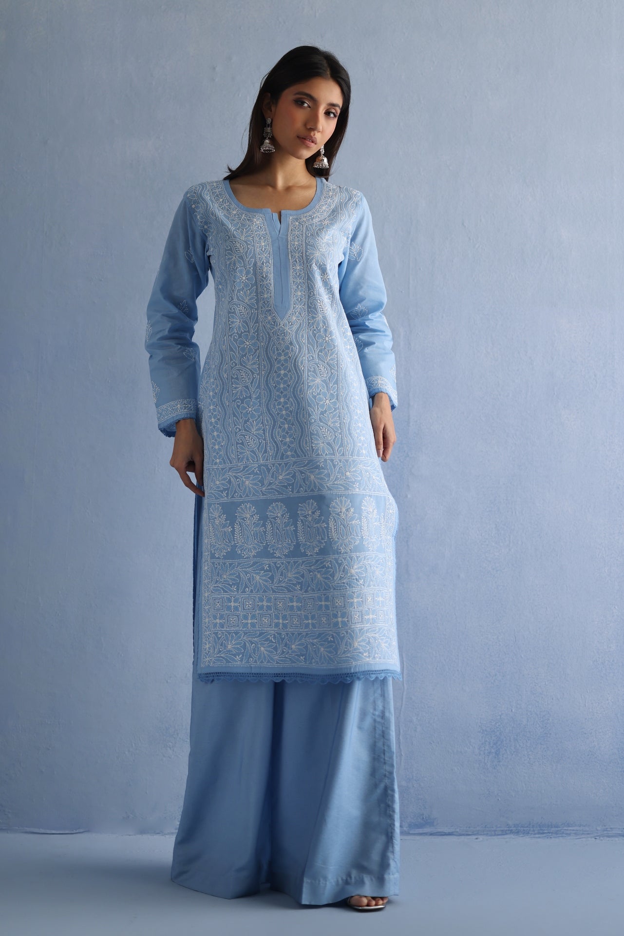 Blue Chikankari Kurta