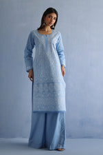 Load image into Gallery viewer, Blue Chikankari Kurta
