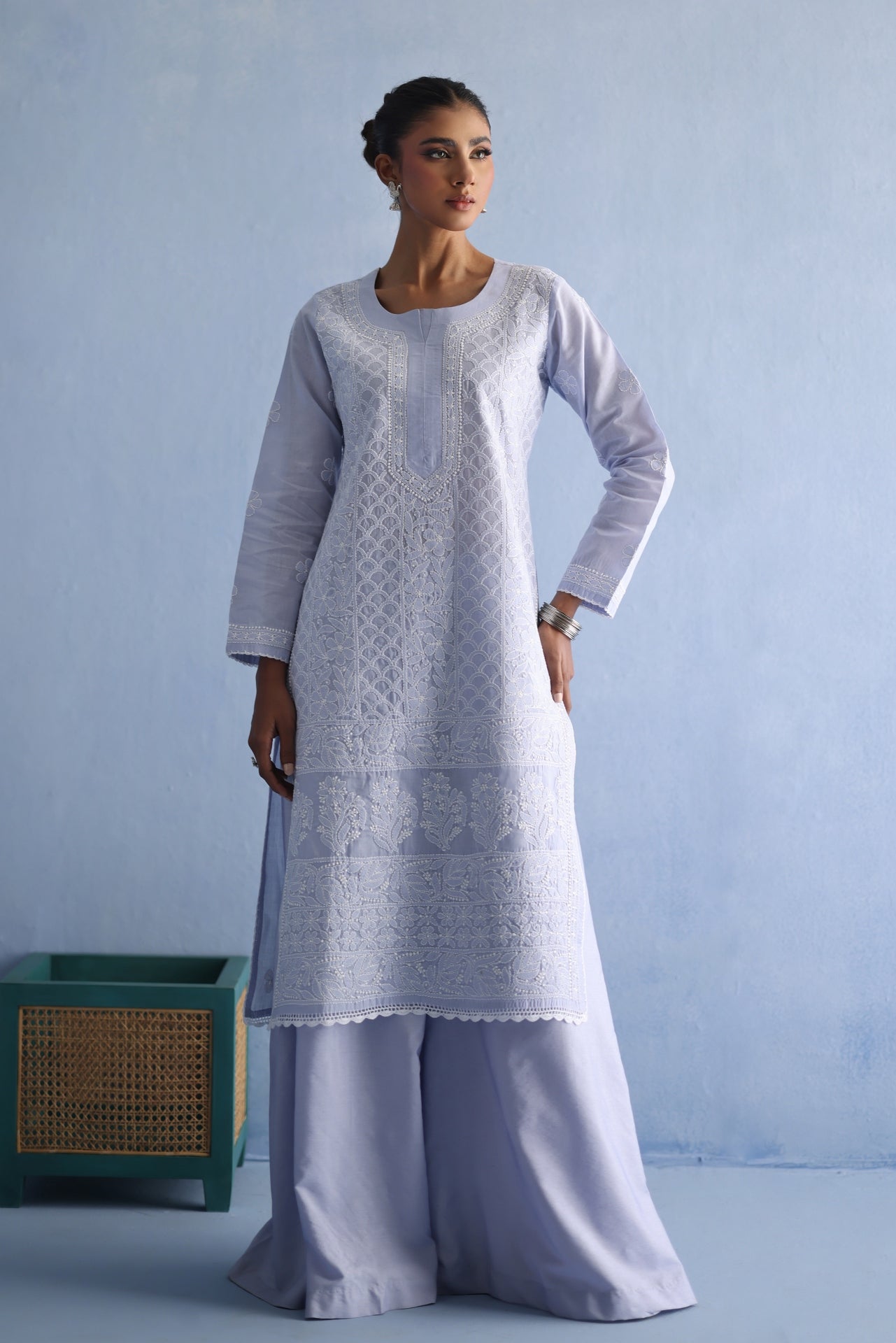 Lavender Chikankari Kurta