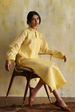Load image into Gallery viewer, Karigars Essentials Aafrinish By Niazi Pakistan Mango Yellow Chikankari Mukesh Kurta Ersa Batool Rizwan Haq Hand Embroidered 
