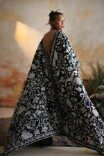 Load image into Gallery viewer, Black and White Kantha Poncho
