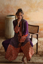 Load image into Gallery viewer, Purple &amp; Burnt Orange Kantha Shirt &amp; Trouser
