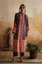 Load image into Gallery viewer, Purple &amp; Burnt Orange Kantha Shirt &amp; Trouser
