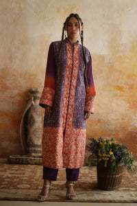 Purple & Burnt Orange Kantha Shirt & Trouser