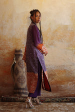 Load image into Gallery viewer, Purple &amp; Burnt Orange Kantha Shirt &amp; Trouser
