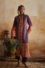 Load image into Gallery viewer, Purple &amp; Burnt Orange Kantha Shirt &amp; Trouser
