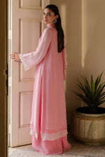 Load image into Gallery viewer, Rose Pink Layered Shirt, Palazzo &amp; Stole
