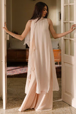 Load image into Gallery viewer, Ivory Layered Shirt, Palazzo &amp; Stole
