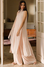 Load image into Gallery viewer, Ivory Layered Shirt, Palazzo &amp; Stole

