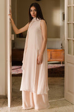 Load image into Gallery viewer, Ivory Layered Shirt, Palazzo &amp; Stole
