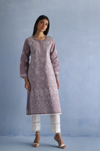 Lilac Chikankari Kurta