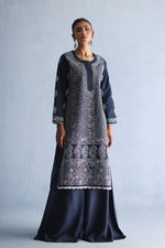 Load image into Gallery viewer, Navy Blue Chikankari Kurta
