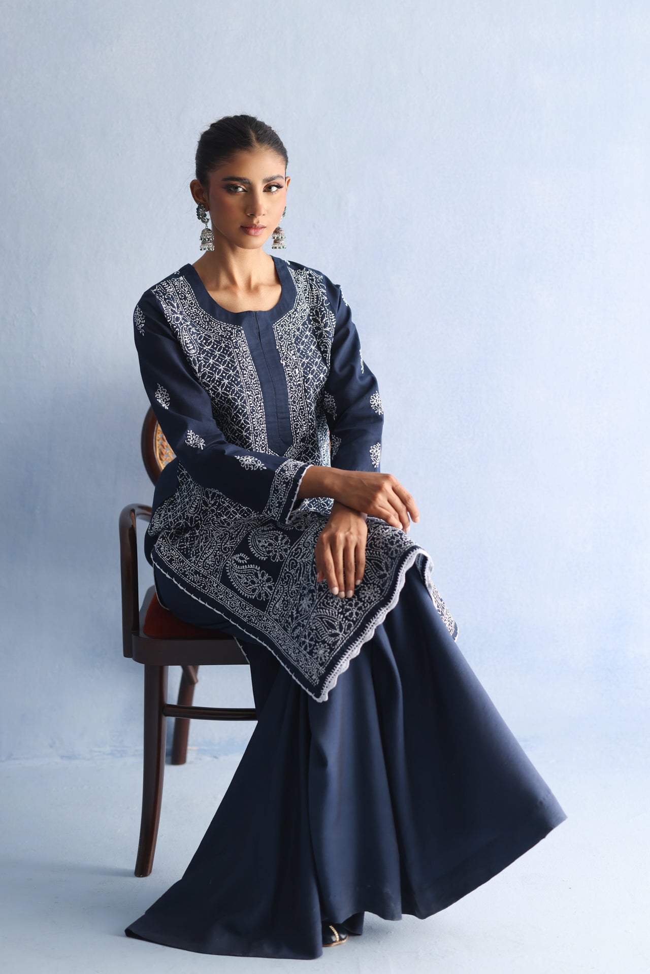 Navy Blue Chikankari Kurta