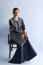 Load image into Gallery viewer, Navy Blue Chikankari Kurta
