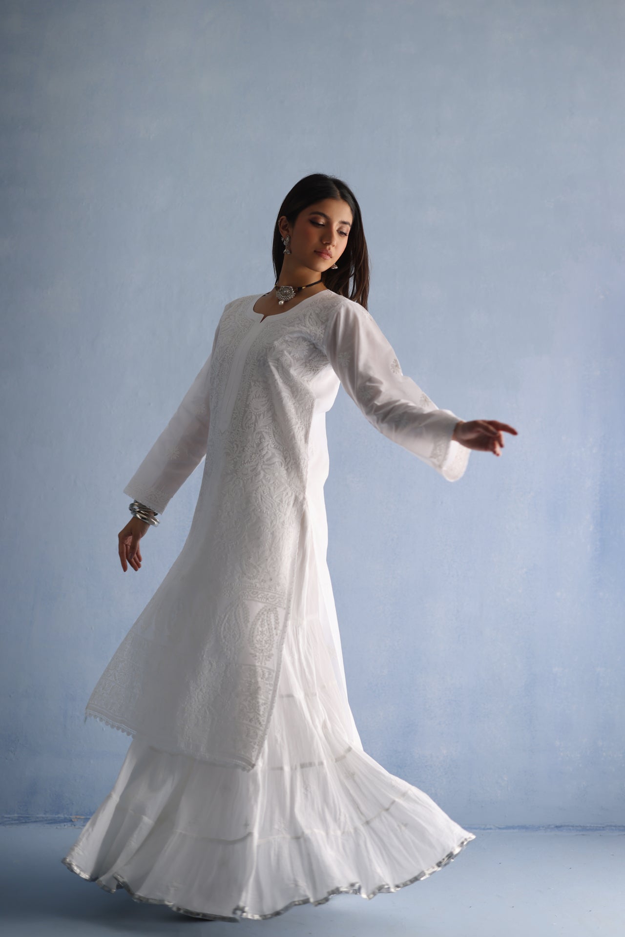 White Chikankari Kurta