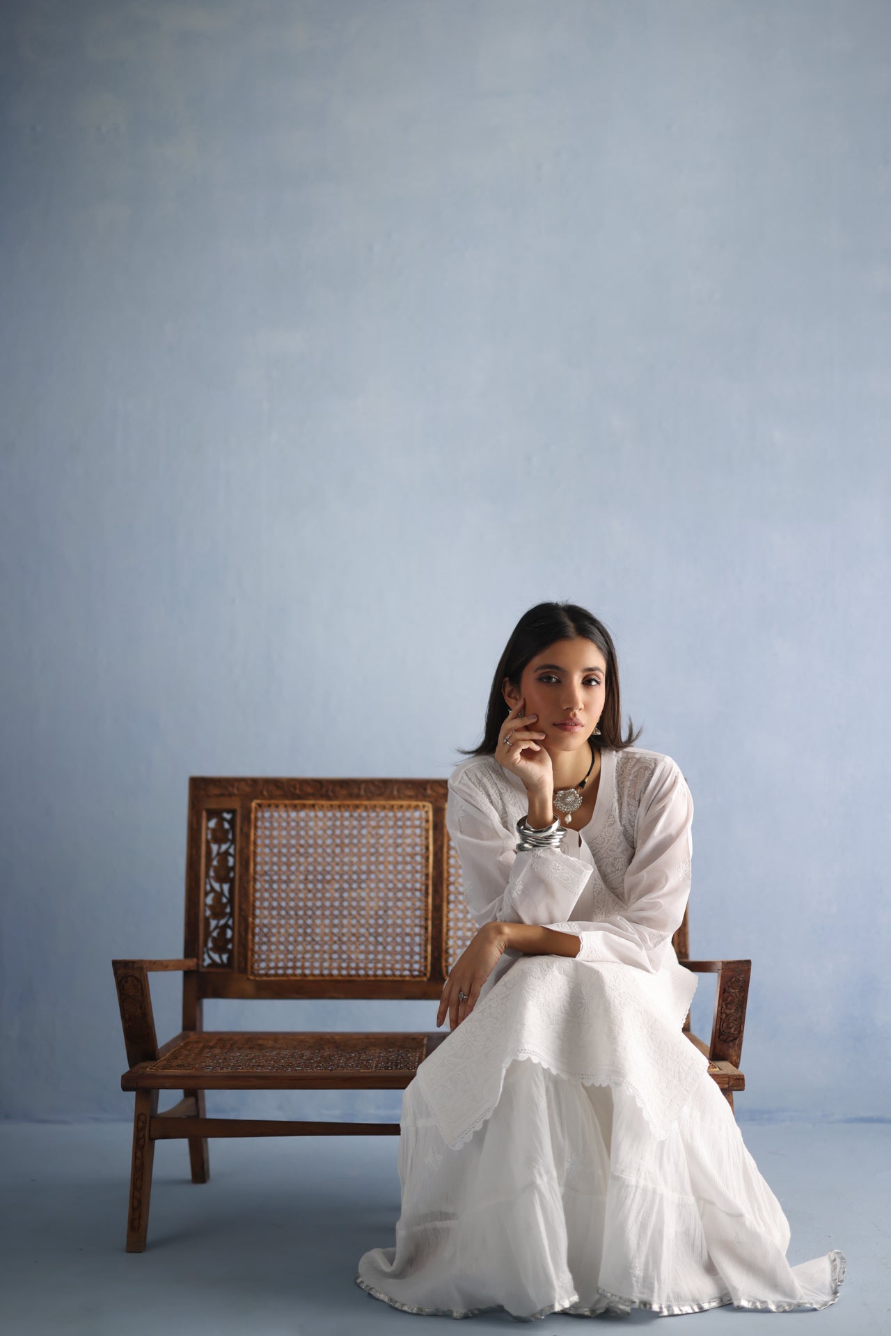 White Chikankari Kurta