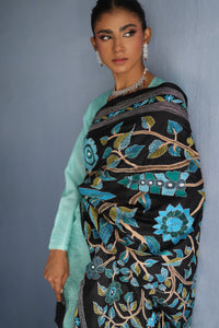 Aqua Blue Tusser Silk Kurta