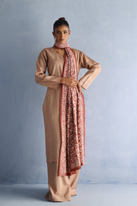 Brown and Beige Kantha Dupatta