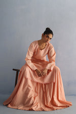 Load image into Gallery viewer, Salmon Tusser Silk Kurta
