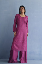 Load image into Gallery viewer, Fuschia Tusser Silk Kurta
