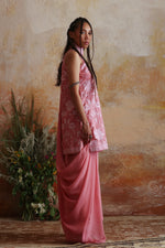 Load image into Gallery viewer, Pink &amp; White Floral Kantha Shirt, Shalwar &amp; Dupatta
