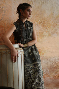 Black & Beige Kantha Shirt & Palazzo