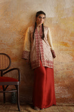 Load image into Gallery viewer, Beige &amp; Rust Kantha Jacket &amp; Palazzo
