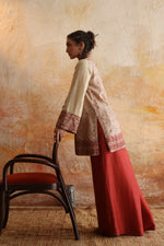 Load image into Gallery viewer, Beige &amp; Rust Kantha Jacket &amp; Palazzo
