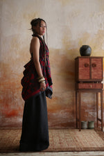 Load image into Gallery viewer, Black &amp; Red Floral Kantha Dupatta &amp; Palazzo
