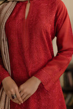 Load image into Gallery viewer, Red Boski Silk Kurta
