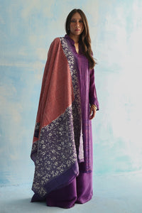 Purple & Coral Kantha Dupatta