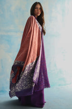 Load image into Gallery viewer, Purple &amp; Coral Kantha Dupatta
