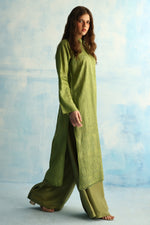 Load image into Gallery viewer, Citrus Green Tusser Silk Kurta
