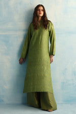 Load image into Gallery viewer, Citrus Green Tusser Silk Kurta
