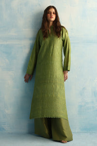 Citrus Green Tusser Silk Kurta
