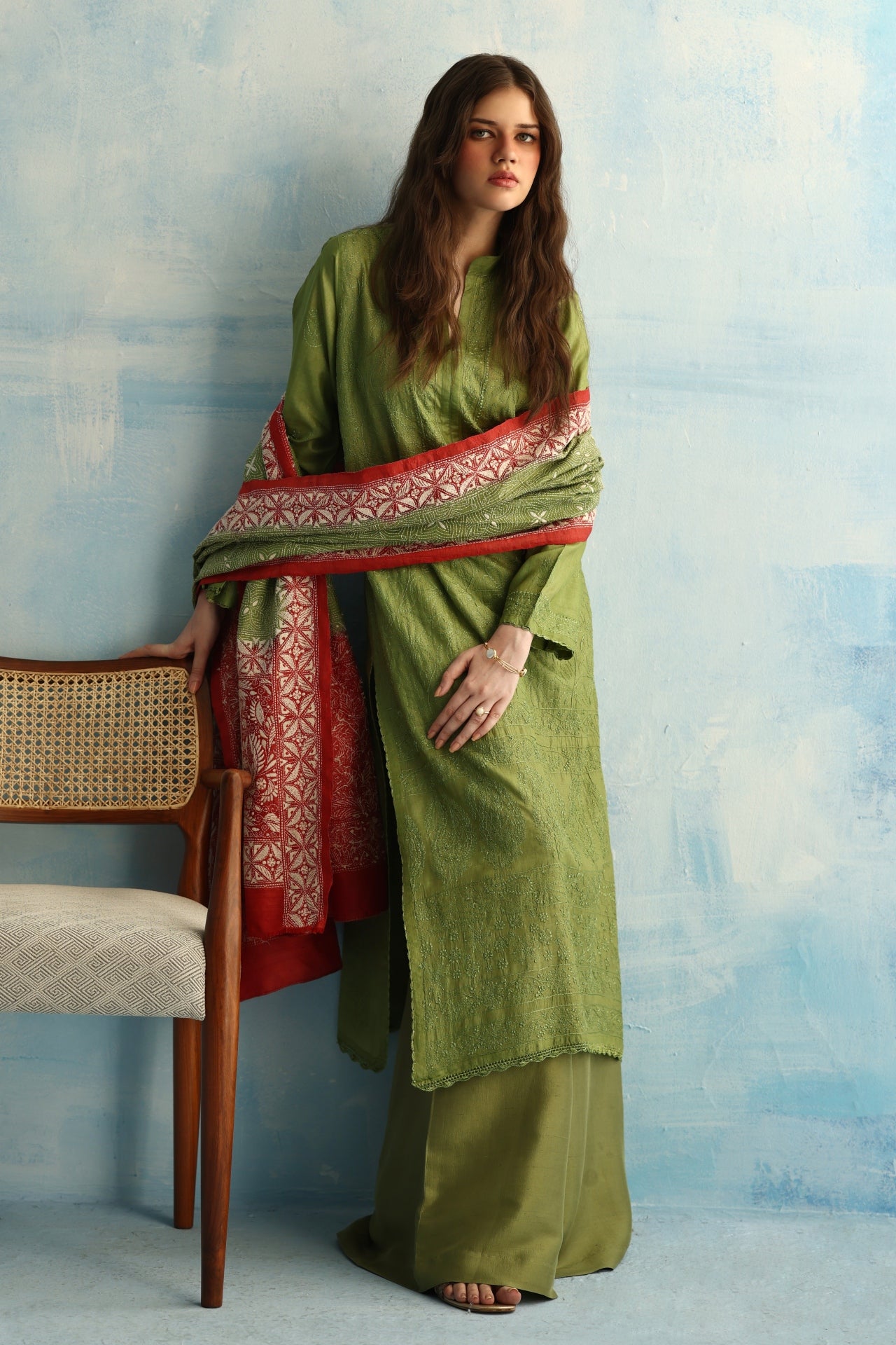 Citrus Green Tusser Silk Kurta
