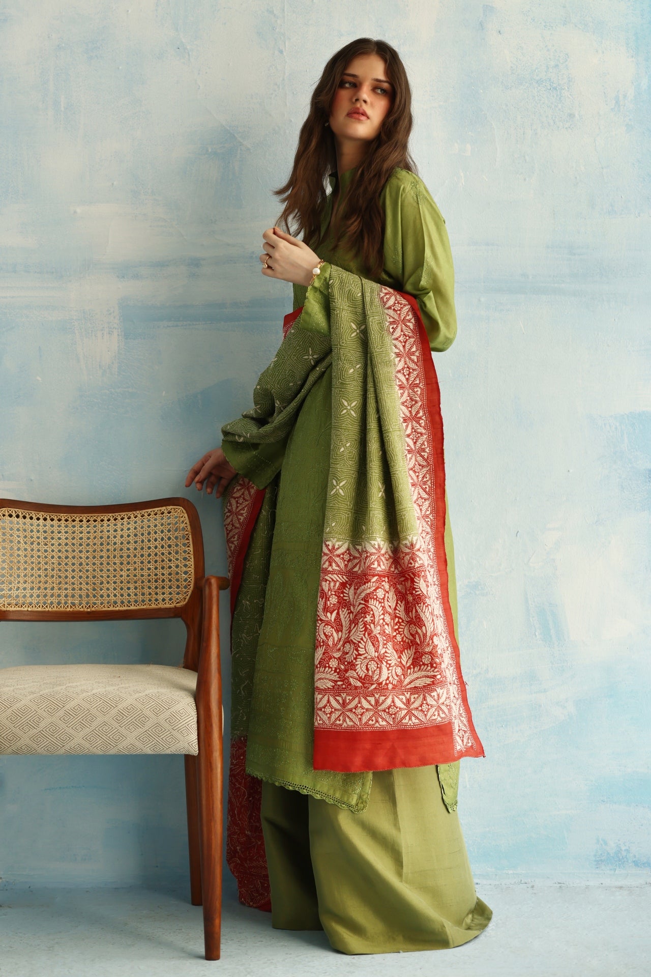 Citrus Green Tusser Silk Kurta