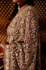 Load image into Gallery viewer, Maroon &amp; Ivory Kashidakari Saree
